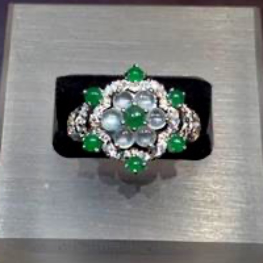 Vintage Silver Jadeite Ring